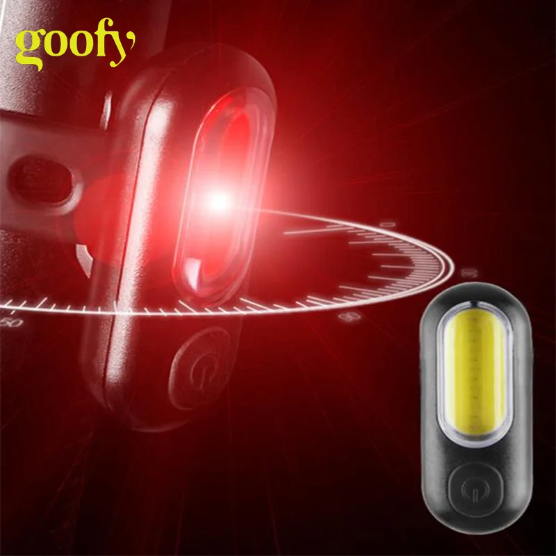 Задний светодиодный фонарь для велосипеда зарядка через USB красный белый синий