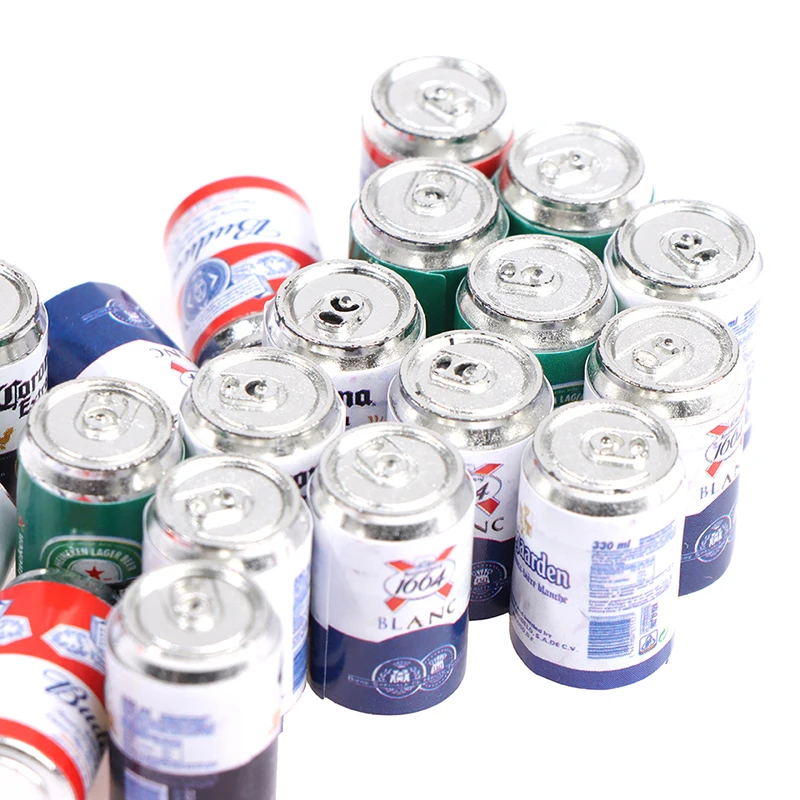 

4Pcs/Set Mix Colors Cute 3D Plastic Imitation Drink Cans Miniature Food Art Supply DIY Decoration Charm Craft