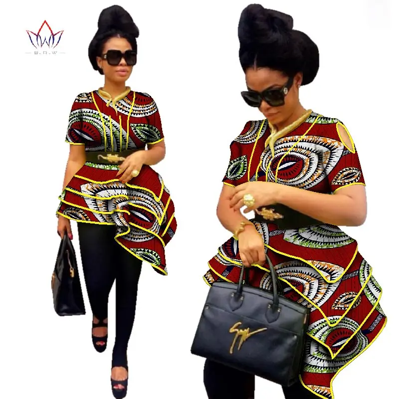 BRW Africa Style Women Modern Fashions Womens Tops Dashiki African Print Tops Shirt Plus Size M-6XL Women Clothing WY2576 - Цвет: 7