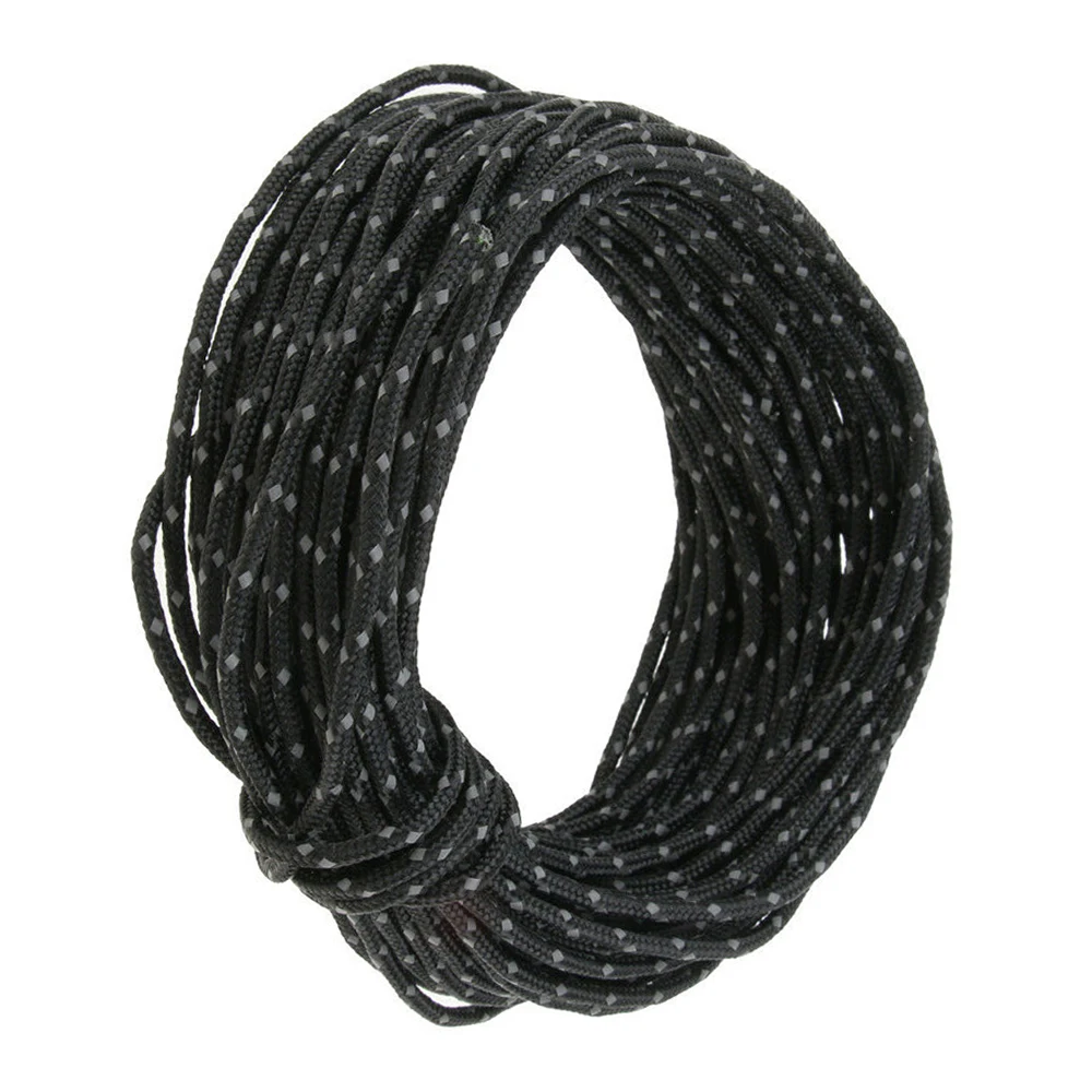 

1 Pcs Tent Reflective Rope 2.5MM 50foot Reflective Guyline Camping Tarp Tent Rope Line Cord Black