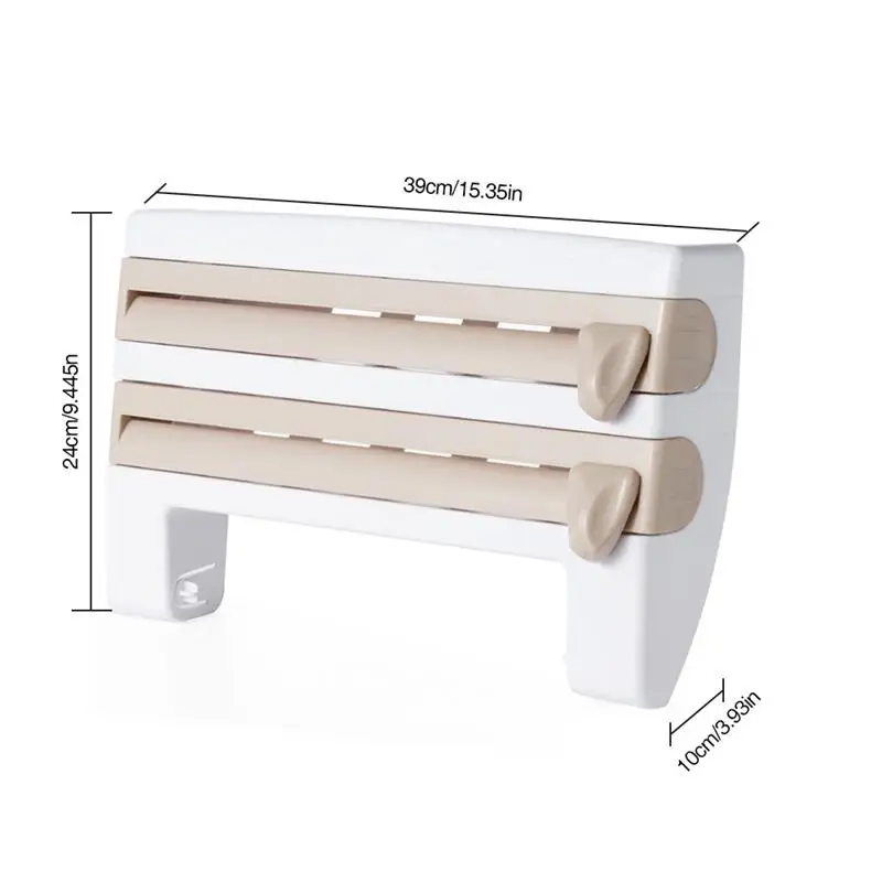 

Wall-Mount Paper Towel Holder Cling Film Cutter Sauce Bottle Tin Foil Paper Storage Rack Shelf Roll Holder Kitchen Organizer