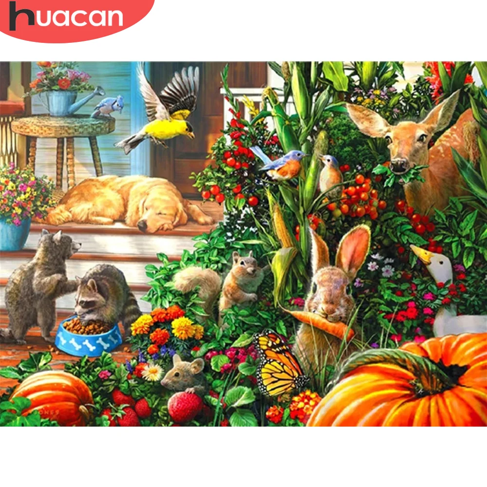 

HUACAN Coloring By Number Rabbit Animals Kits Home Decoration Painting By Number Dog Drawing On Canvas HandPainted Art Gift