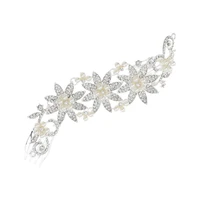 linglewei new hair accessories fashionable bridal hair comb with pearl and diamond alloy headdress