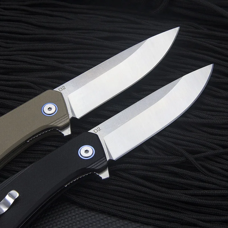

New outdoor folding knife high hardness D2 steel sharp outdoor survival multifunctional portable self-defense knife