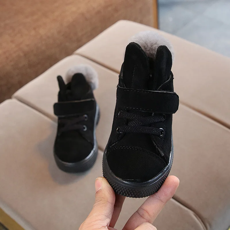 

2021 Children Martin Boots Infant Warm Shoes Girls Warm Short Boots Warm Plush Kids Cotton Shoes Winter Boys Boots Size 21-30