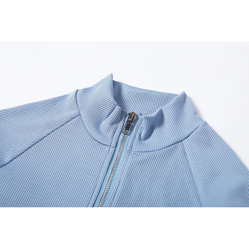 Однотонные полосатые комбинезоны с длинным рукавом Водолазка на молнии