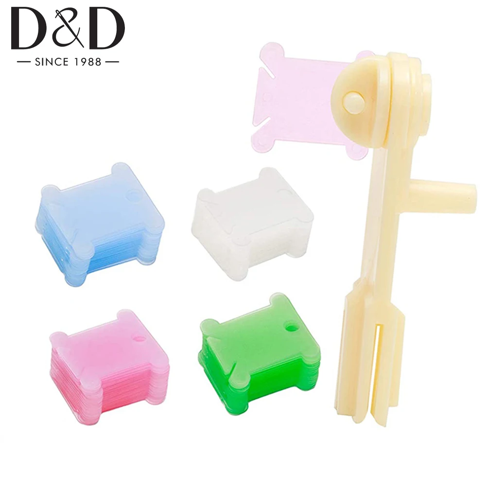 

100pcs Plastic Floss Bobbins Thread Card&String Winder Cross Stitch Floss Thread Bobbins Organizer Craft DIY Sewing Storage