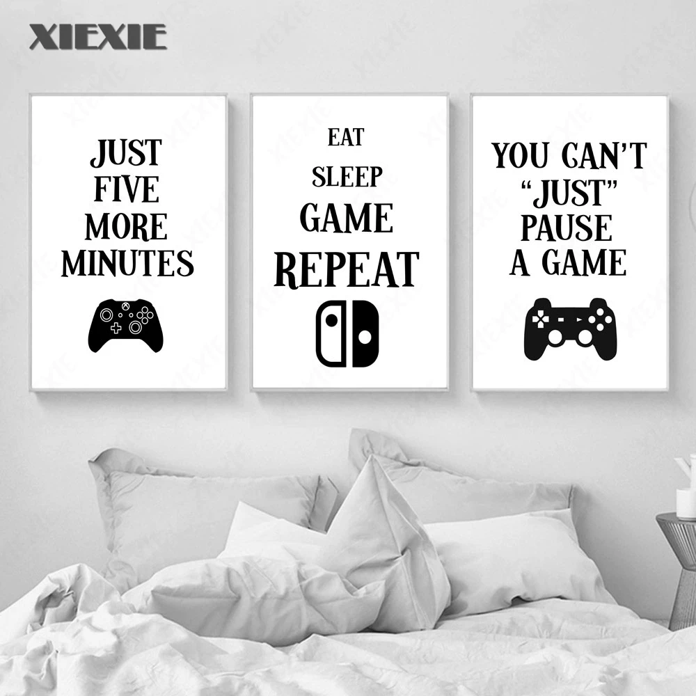 Картина на холсте с цитатами для игр Постер в скандинавском стиле настенное