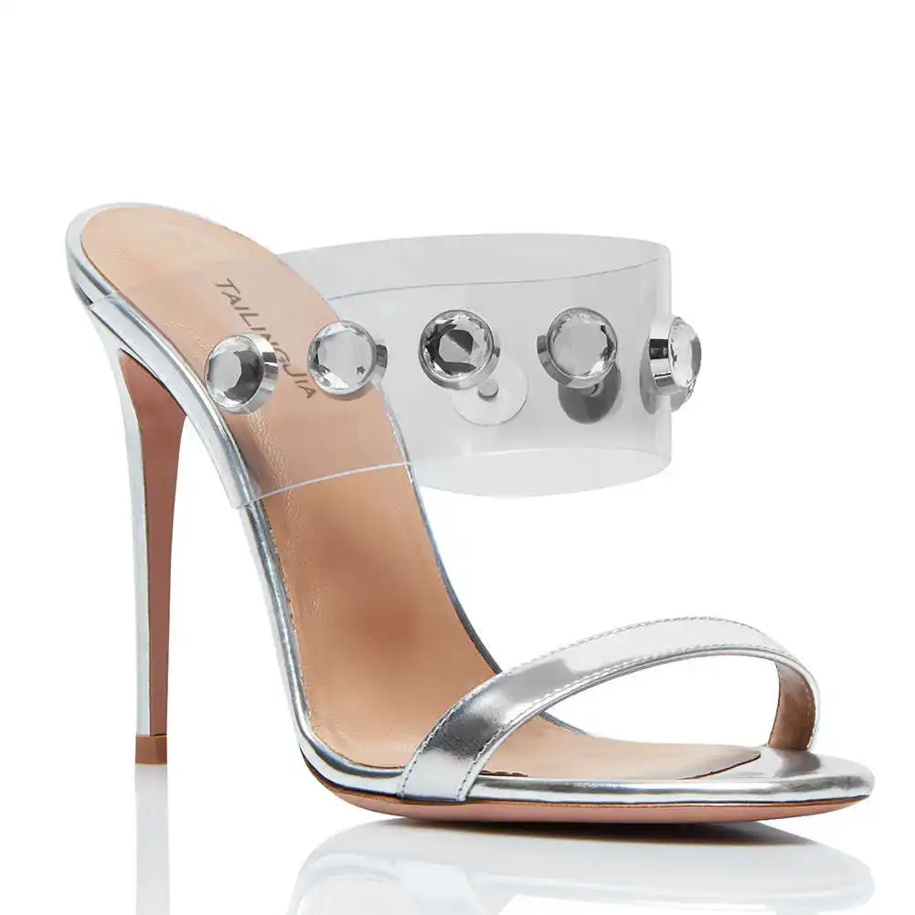 

Women's open toe diamond high heel sandals and slippers fashion women's shoes
