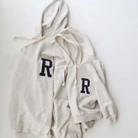 parent child autumn top simple version simple embroidery letter casual hooded parent child hoodie t