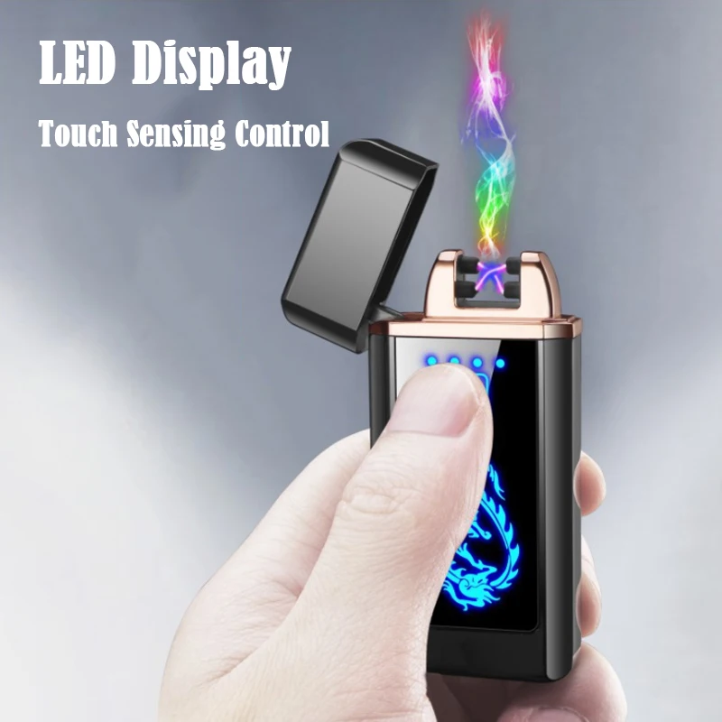 

зажигалка плазменная Классные USB Перезаряжаемые светильник er сенсорный Сенсор двойной дуги Электрический светильник er светодиодный голуб...