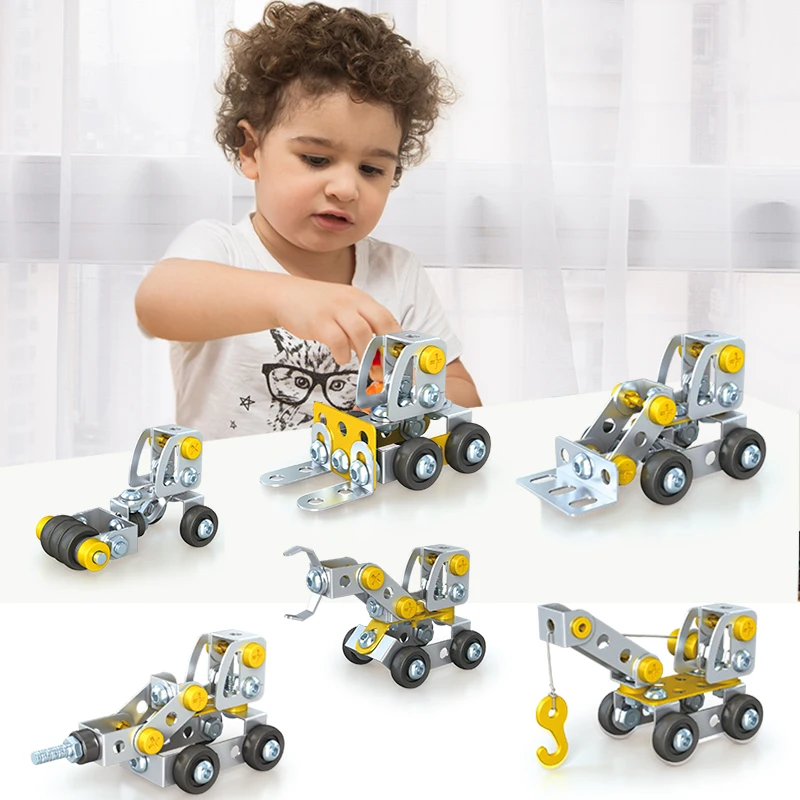 Стальные блоки для мальчиков 3D пазлы металлические игрушки мини строительные