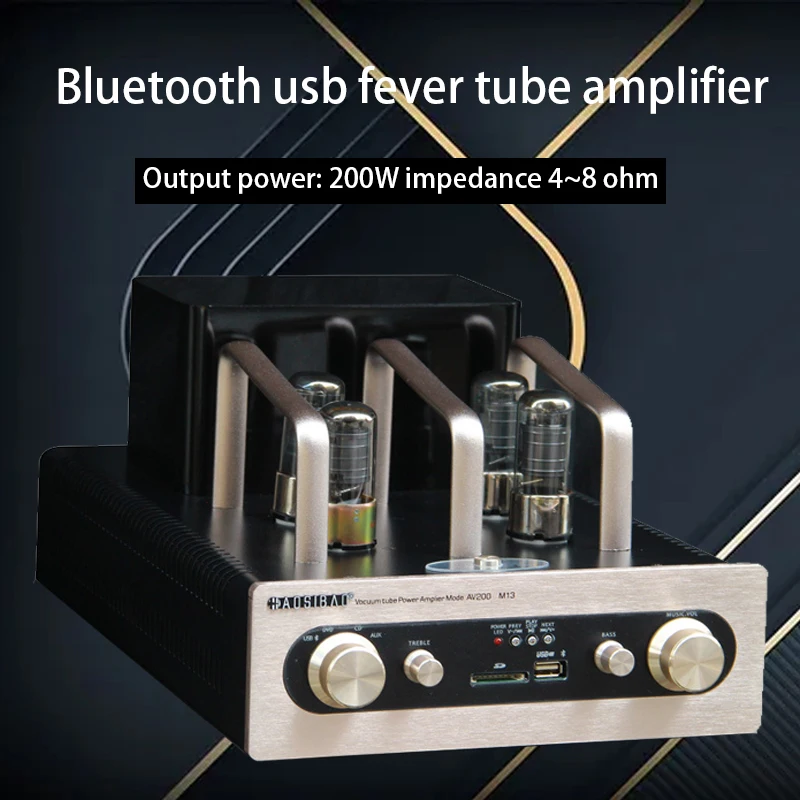 

200 Вт * 2 220 в USB ламповый усилитель Hifi мощный вакуумный трубчатый усилитель Bluetooth домашний аудио усилитель без потерь M13