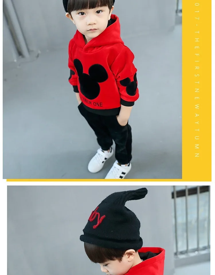 Kids Tracksuit Boys Casual Clothes Set Costume Mickey mouse Sport Suit for Girl Teen Long Sleeve Sweatshirt Hoodies Pant