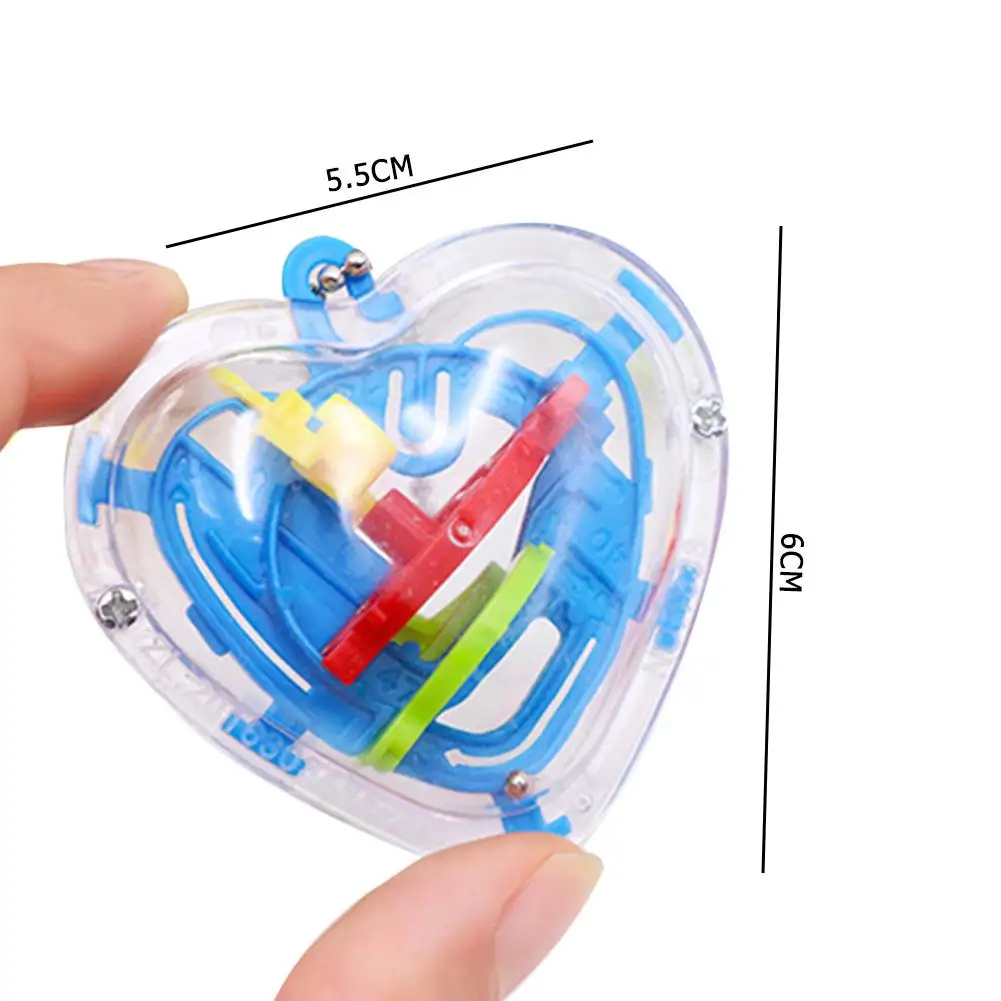 

50 Pass 3D Ball Maze Puzzle Kid Children Heart Shape Maze Intellect Ball Maze Intellect Ball Balance Game Puzzle Educational Toy