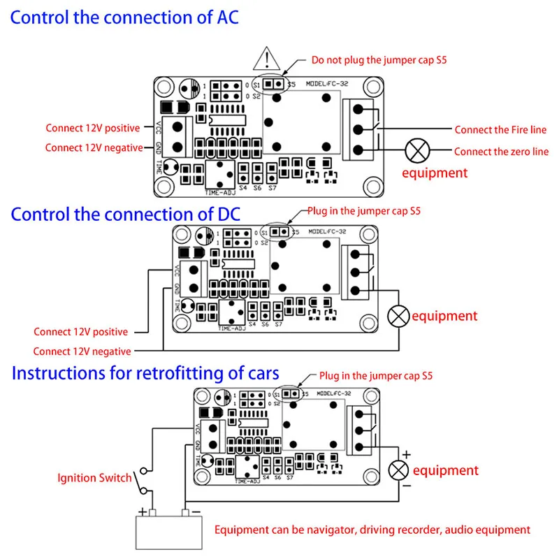 

12V DC Delay Delay Relay Turn on / Delay Turn off Switch Module with Timer
