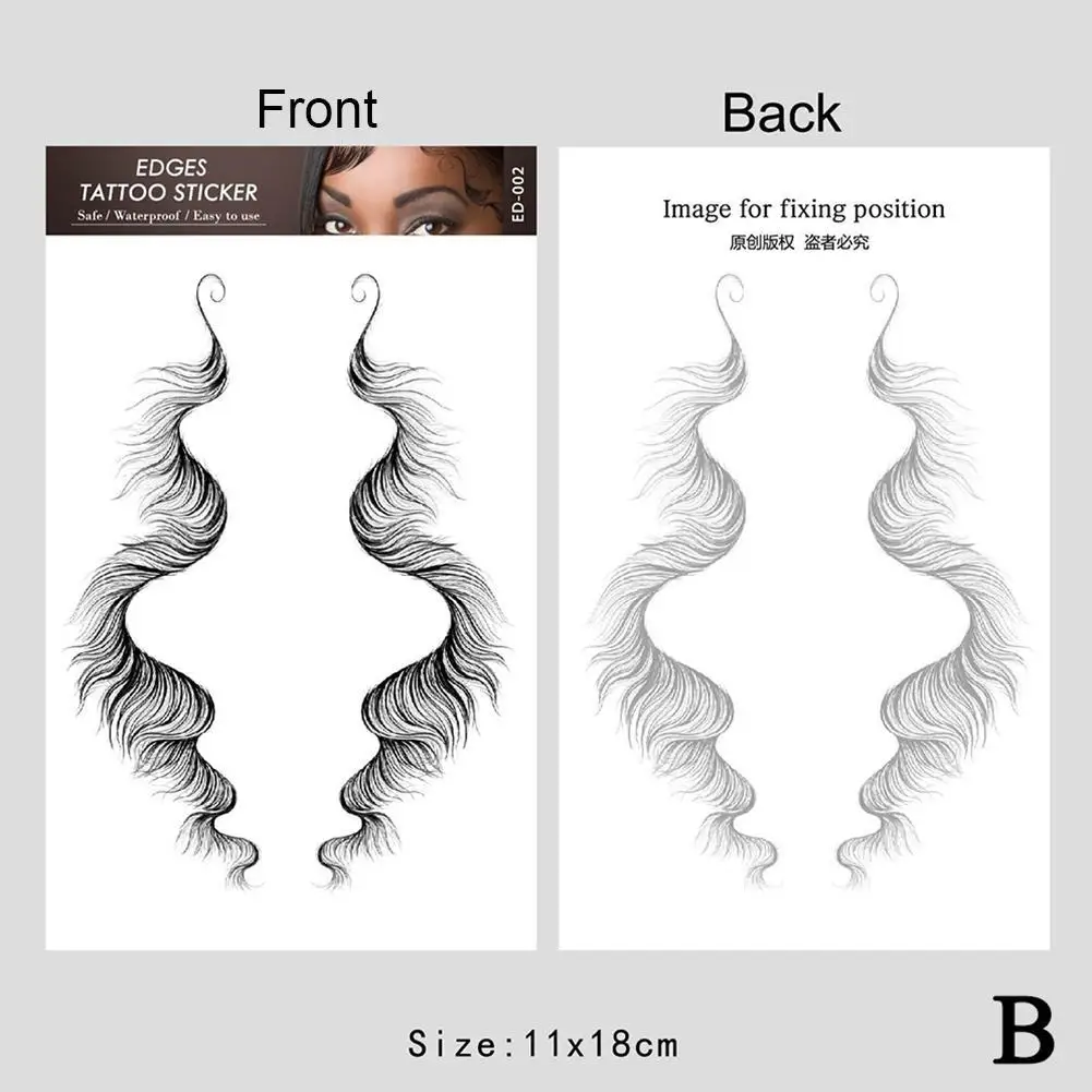

10 Types Tattoo Sticker Temporary Hair Tattoo Stickers Template Sleek Edges Bangs Tattoo Sticker Hairline Sticker