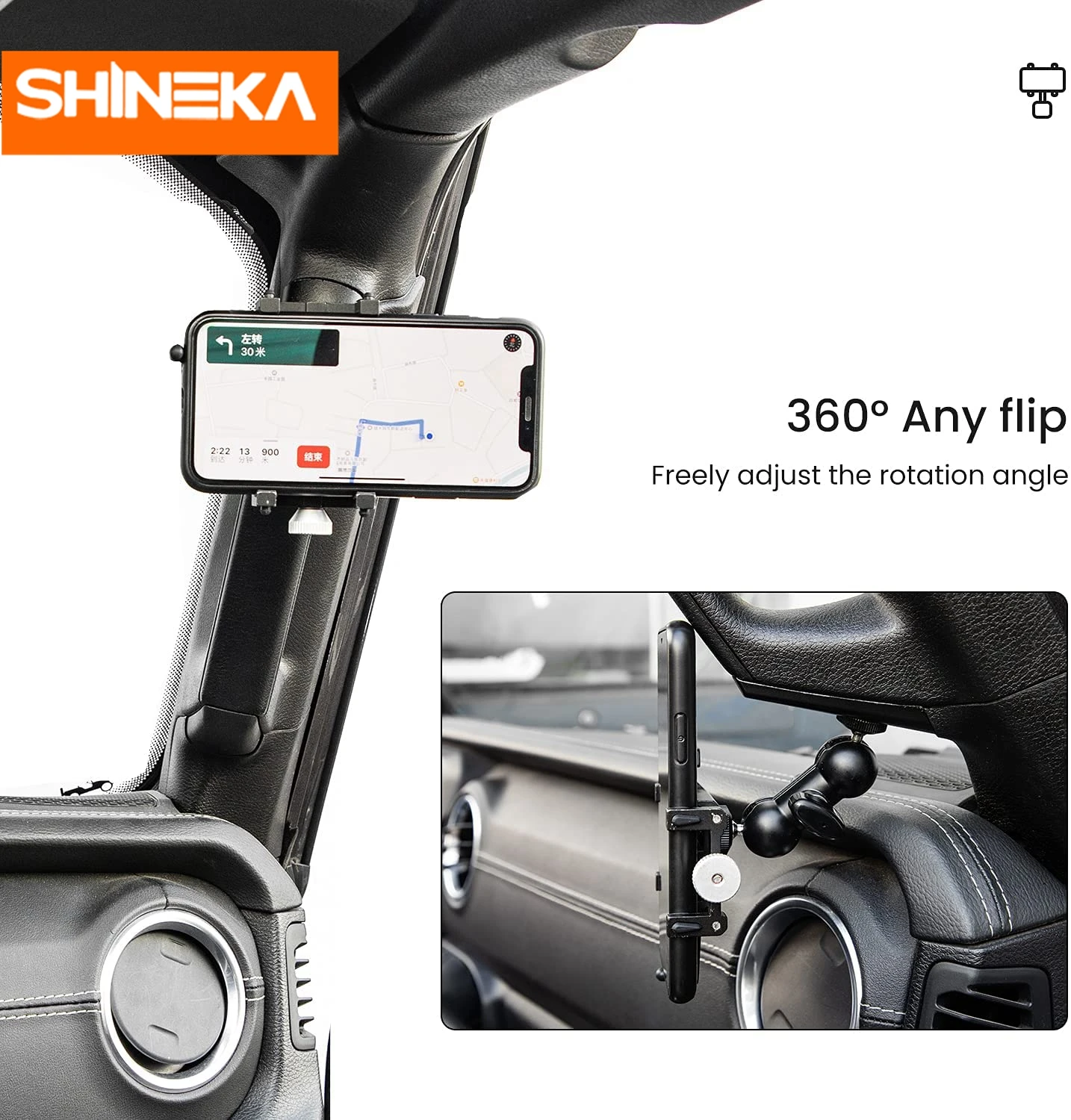 Автомобильный кронштейн SHINEKA регулируемый устойчивый к сотрясению для Jeep Gladiator JT