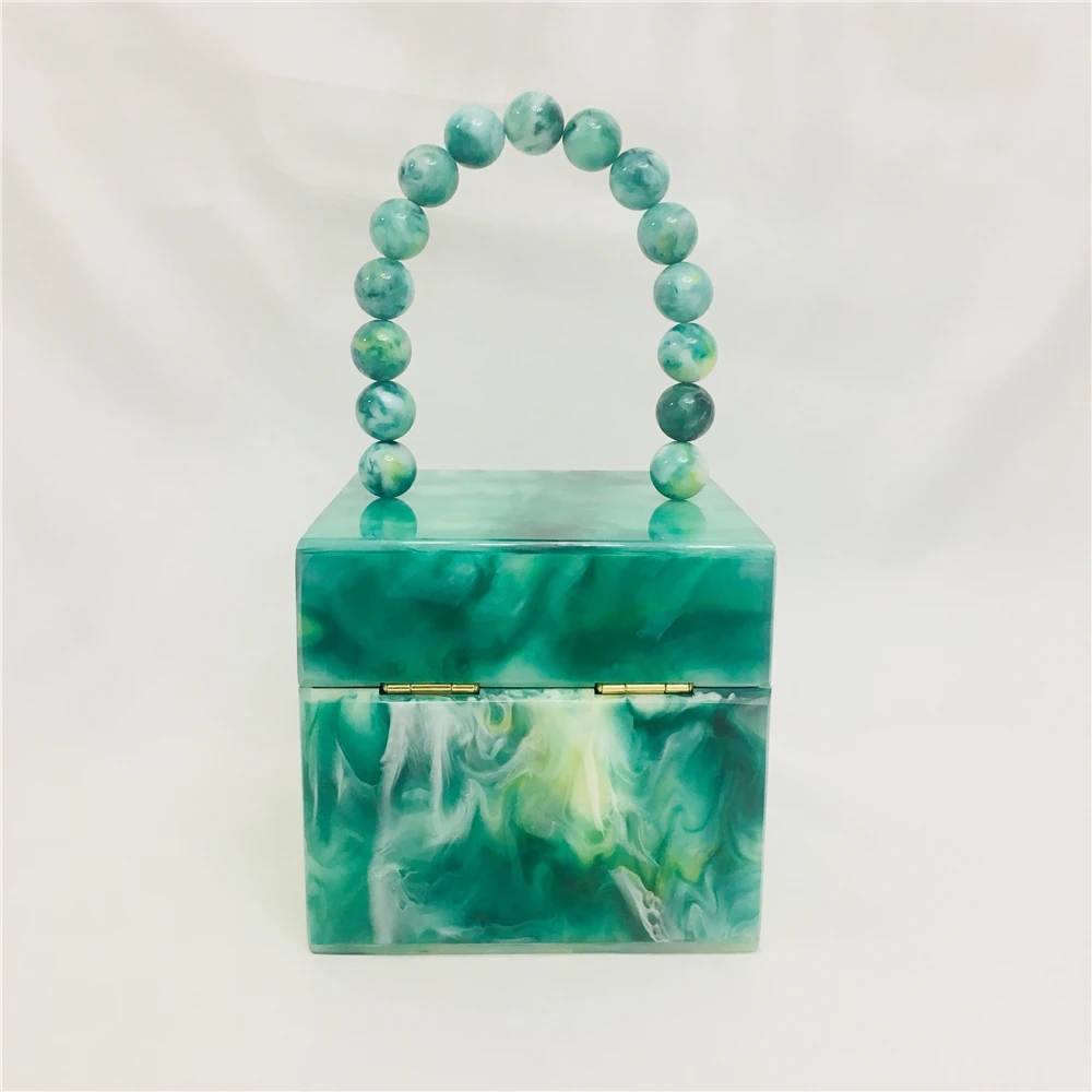 Стильная сумка-мессенджер для невесты клатч из зеленого акрила вечерняя сумка с