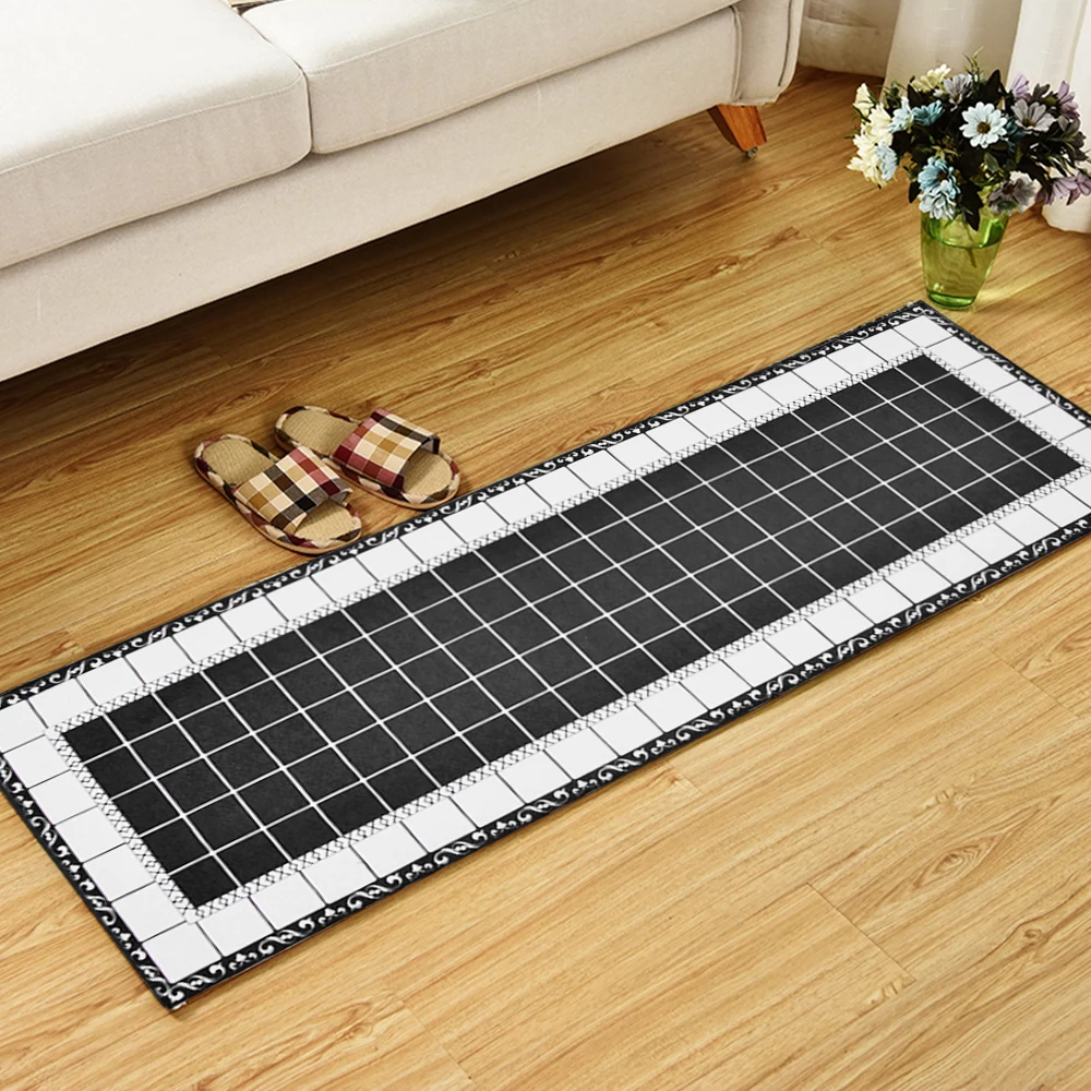 Современные Blak& White кухонные коврики мягкие плюшевые ковры Спальня Коврик Противоскользящий коврик Домашний Декоративный Ковер