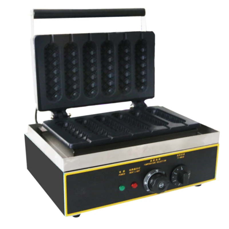 

Snack Equipment Waffle Machine Stainless Steel Six Piece Hot Dog Maker