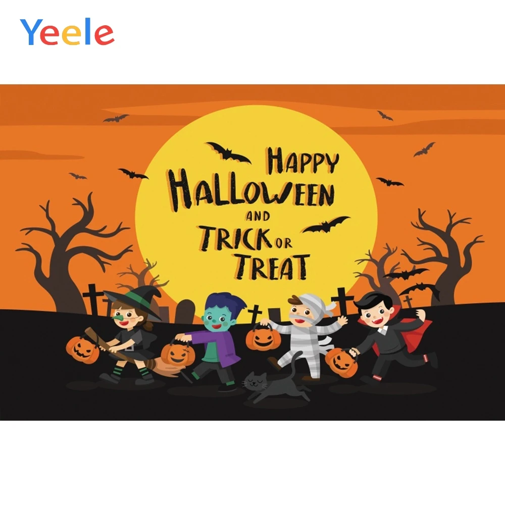

Yeele Happy Halloween Witch Zombie Castle Skeleton Photography Backgrounds Customized Photographic Backdrops for Photo Studio