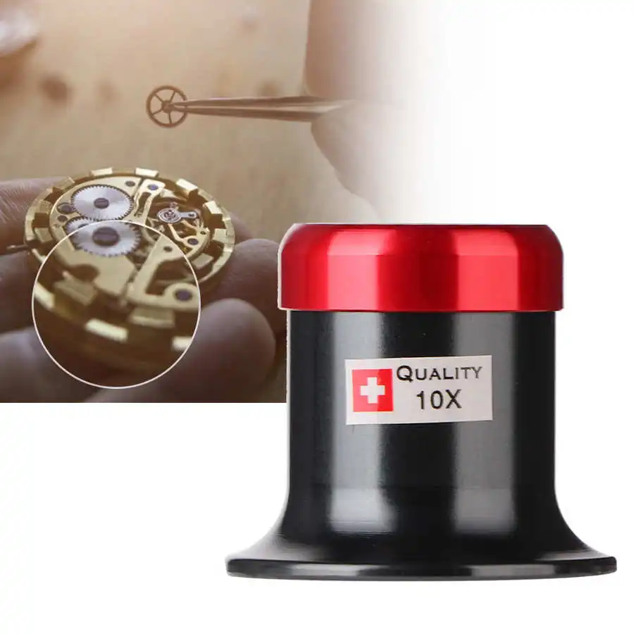 5x 10x Loupe Sapphire Metal Lens Barrel Watchmaker  Magnification Magnifier for Watches To Repair Elderly Reading Books