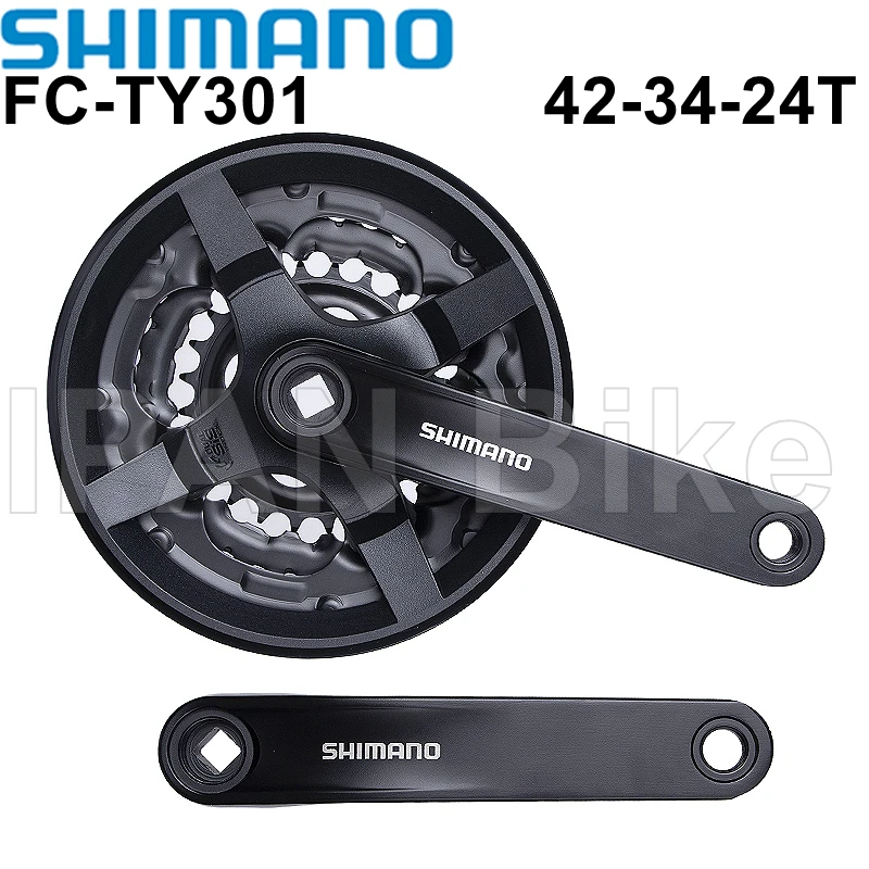 Shimano Tourney FC-TY301 Bike Cranset MTB Square Hole Crankset 6/7/8 Speed 170MM Crank 42-34-24T UN26 | Спорт и развлечения