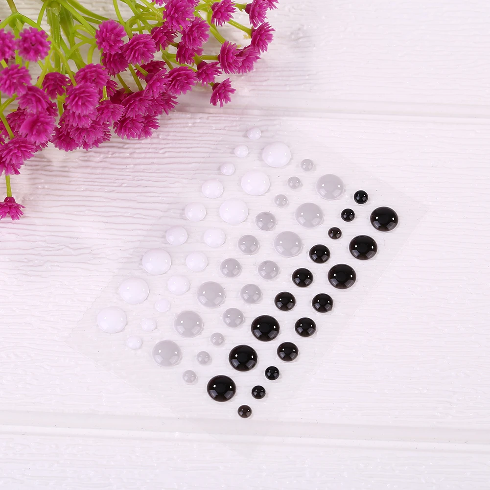 Черно белая самоклеящаяся эмалированная наклейка в горошек из смолы для