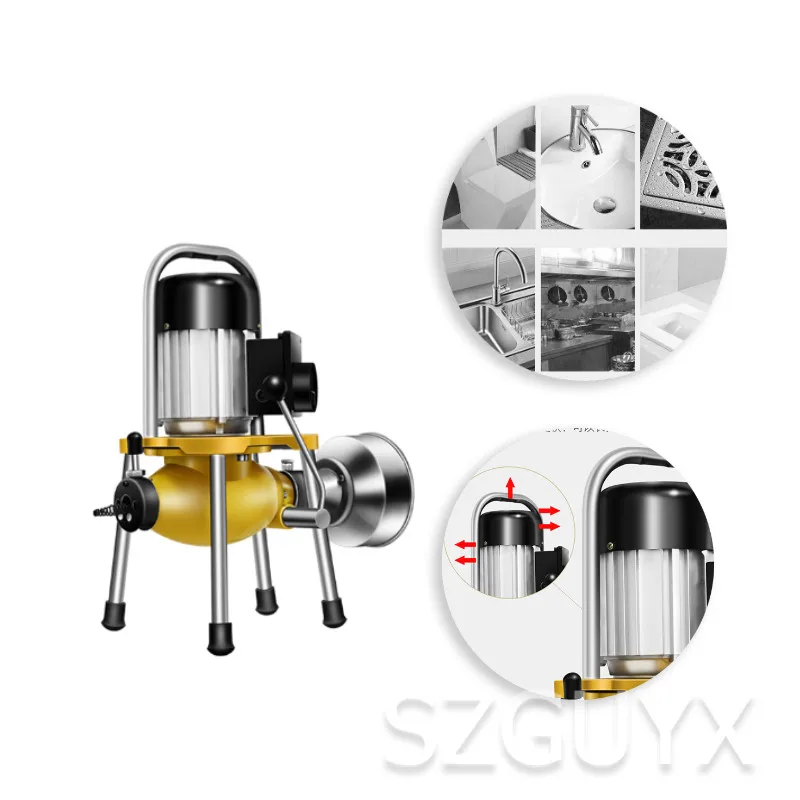 

1500W electric household waterproof pipeline dredge machine high power waterproof pipeline dredge machine sewer toilet dredge