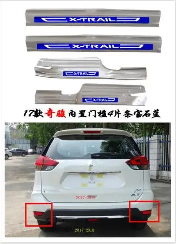 Накладка на дверной порог из нержавеющей стали для- Nissan X-Trail X Trail XTrail T32 приветствуется отделка педалей аксессуары для стайлинга автомобилей - Цвет: 2017-2018 X-Trail