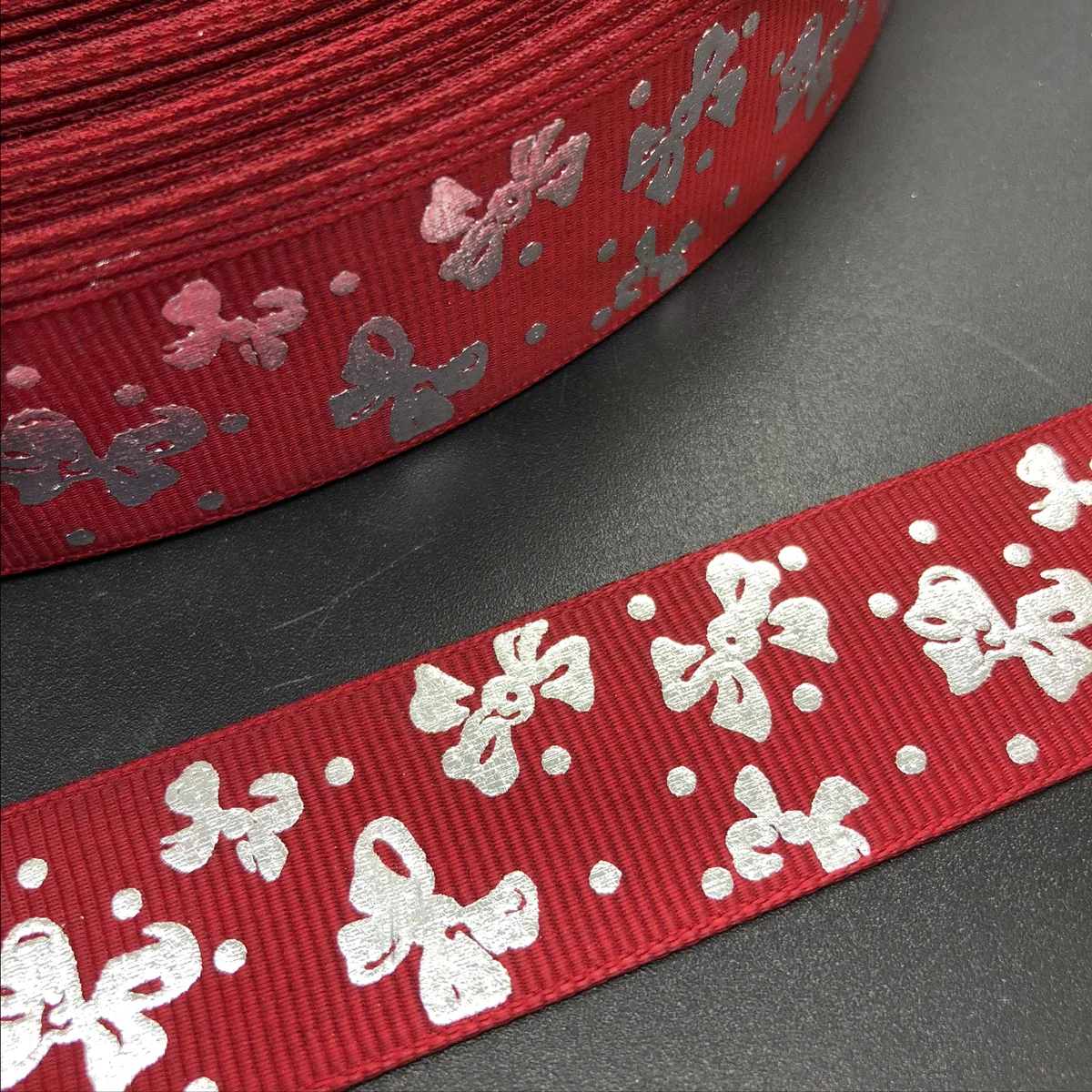 Новинка DIY 5 ярдов 25 мм Горячая Серебряная Бабочка узор корсажная лента бант для