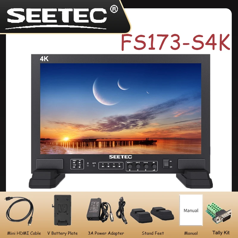 Студийный монитор для трансляций SEETEC 17,3 дюйма 3G-SDI 4K HDMI Full HD 1920x1080