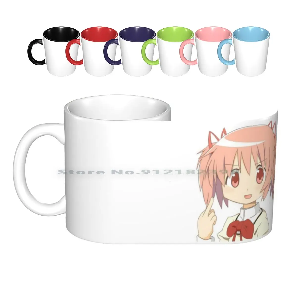 

Madoka-Flipping Off Ceramic Mugs Coffee Cups Milk Tea Mug Madoka Homura Puella Magi Madoka Magica Madoka Magica Anime Manga