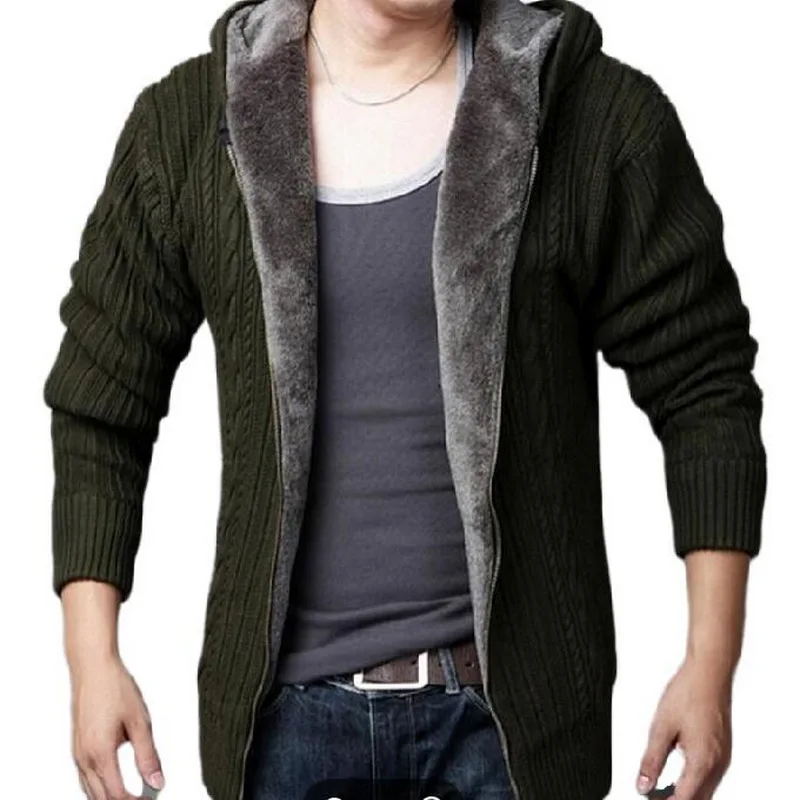 Зимний свитер пальто мужские шерстяные кардиганы бархатный жилет с длинным