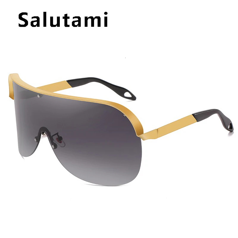 Супер большая оправа цельный щит солнцезащитные очки для женщин 2020 новый сплав