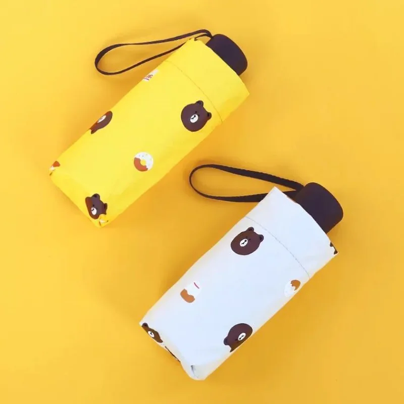 

Five-fold sun and rain dual-use anti-ultraviolet sunscreen sun umbrella cute mini light and portable pocket umbrella for girls
