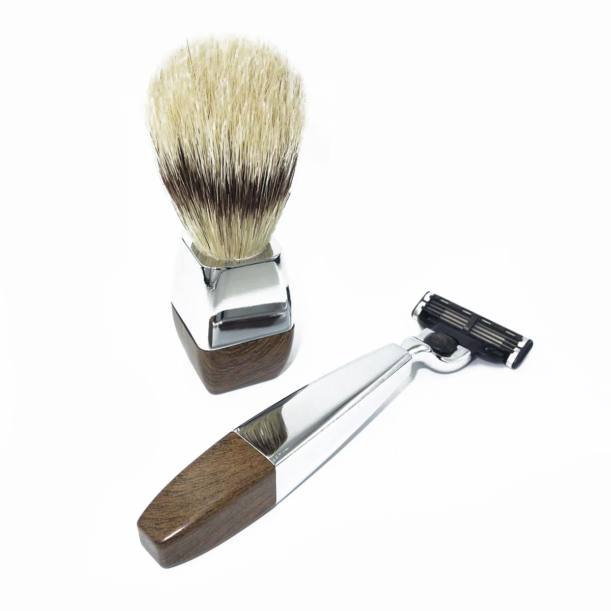 Бритва для мужчин WG Classic безопасная бритва с ручкой из зернистой древесины