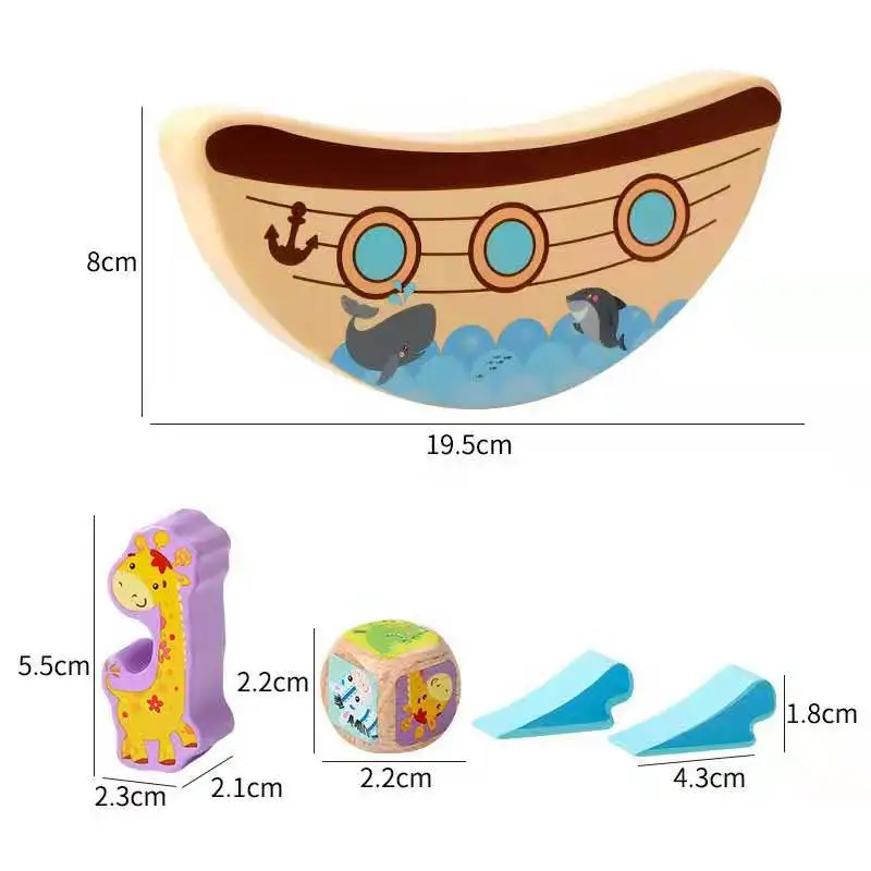 Для раннего развития деревянное игрушечное животное Noah's Ark Boat Balance Fold High Kid настольная игра День рождения Рождественский подарок