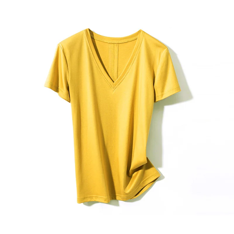 

High quality popular casual breathable Classic Cotton women's soft short sleeve T-shirt