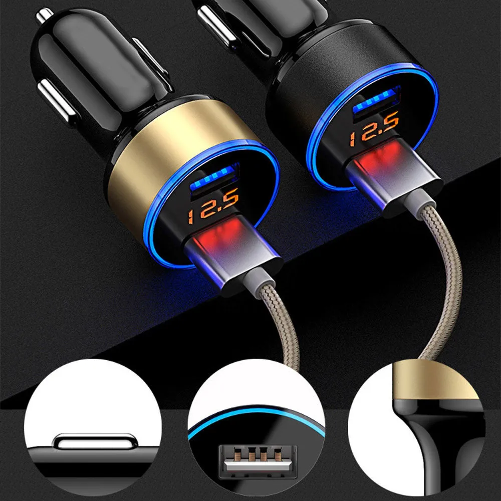 Прочный 2.1A устройство для автомобиля с двумя портами USB Зарядное 2 Порты и разъёмы