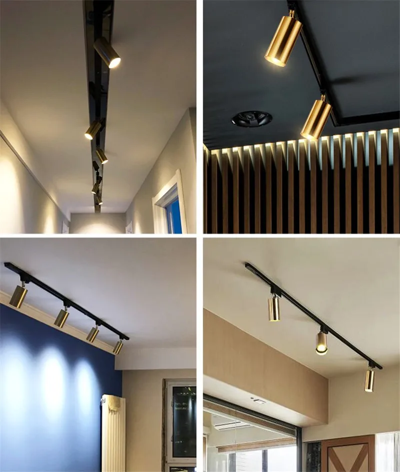Золотистый и черный алюминиевый светодиодный Потолочные светильники