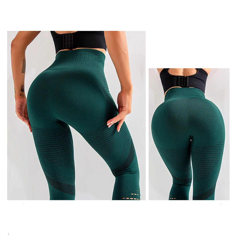Женские Бесшовные Леггинсы для занятий йогой серые черные зеленые нейлоновые