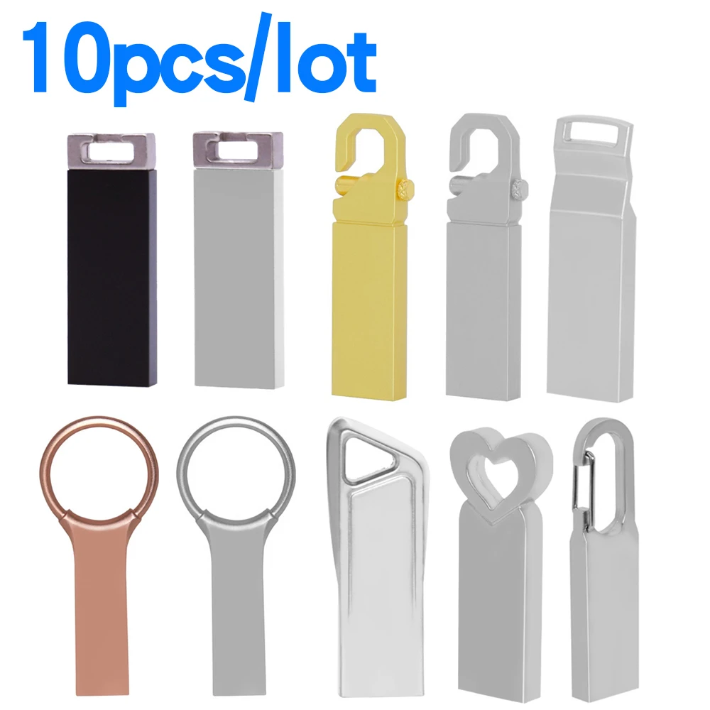 

10pcs/lot Metal USB Flash Drive 4gb 8gb 16gb 128gb flash disk Pen drive 32gb 64gb USB 2.0 Flash USB Disk memory stick for gift