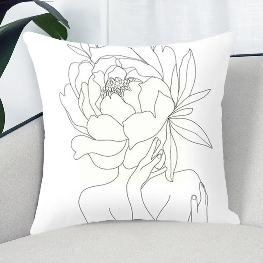 

Square Art Black And White Printing Portrait Cushion Decorative Cushion Cover Sofa Hugging Car 40x40cm Home 45x45 Pillowcas T4D1