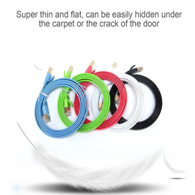 10 Гбит/с RJ45 cat7 экранированный Ethernet-Кабель плоский Интернет-кабель lan