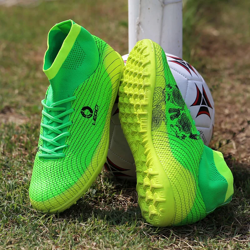 Мужские кроссовки для тренировок с высоким берцем футбольные бутсы подошвой AG