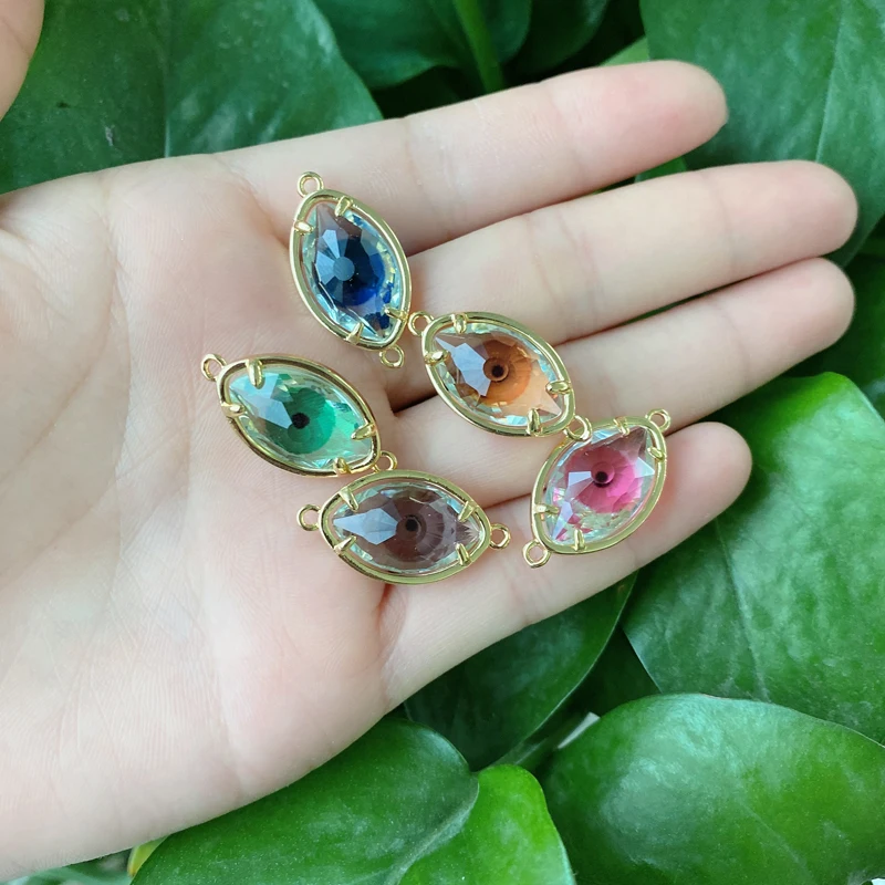 

5pcs/lot 2021 Newest Elegant Eye Crystal Connector Pendants For Jewelry Making