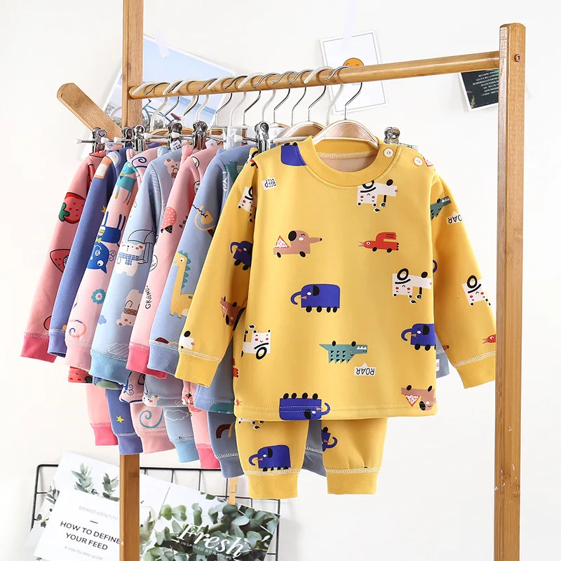 

Winter Girls Boys Sleepwear Baby Fleece Cotton Pajamas Nightwear Infant Boy Clothes Cartoon Pajama Sets Kids Christmas Pyjamas