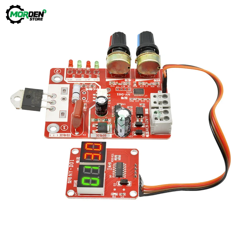 

100A Digital Display Spot Welding Time And Current Controller Panel Timing Ammeter Spot Welders Control Board With Transformer